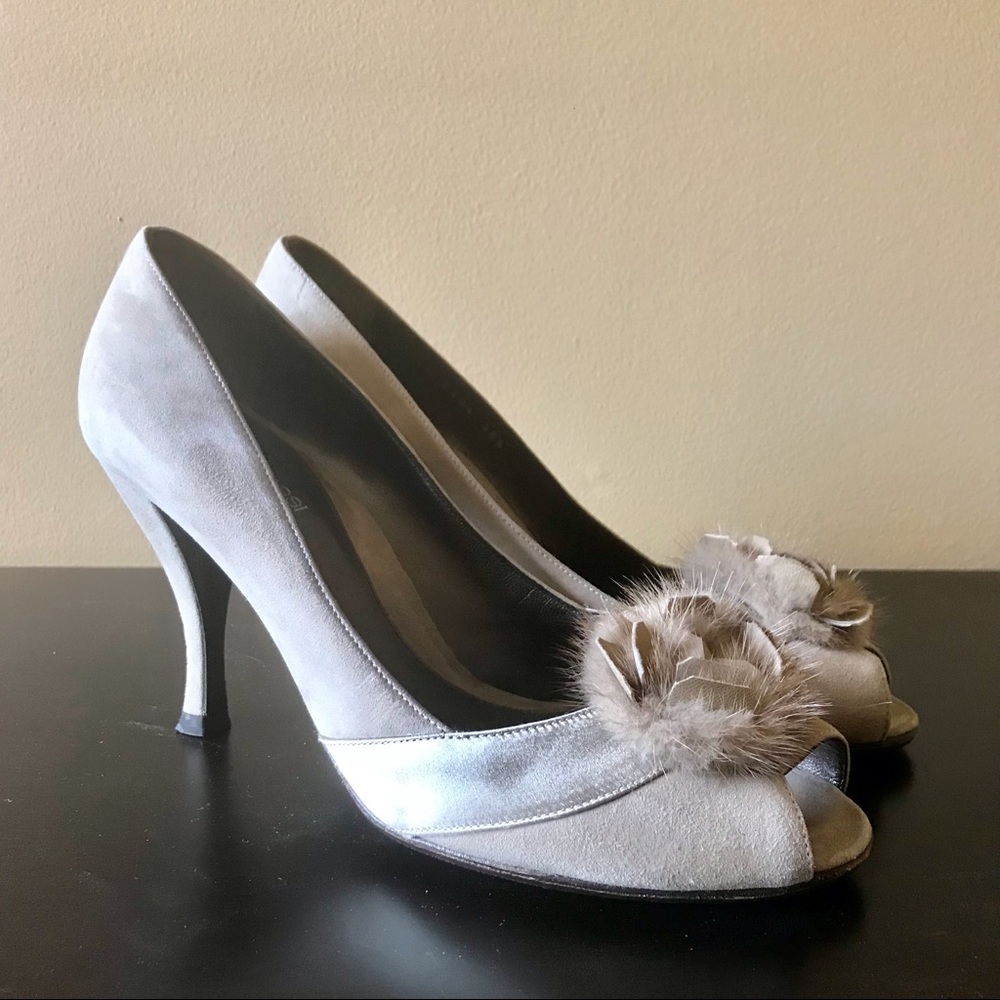 Sergio Rossi Godiva Suede Open-Toe Pump in 38.5